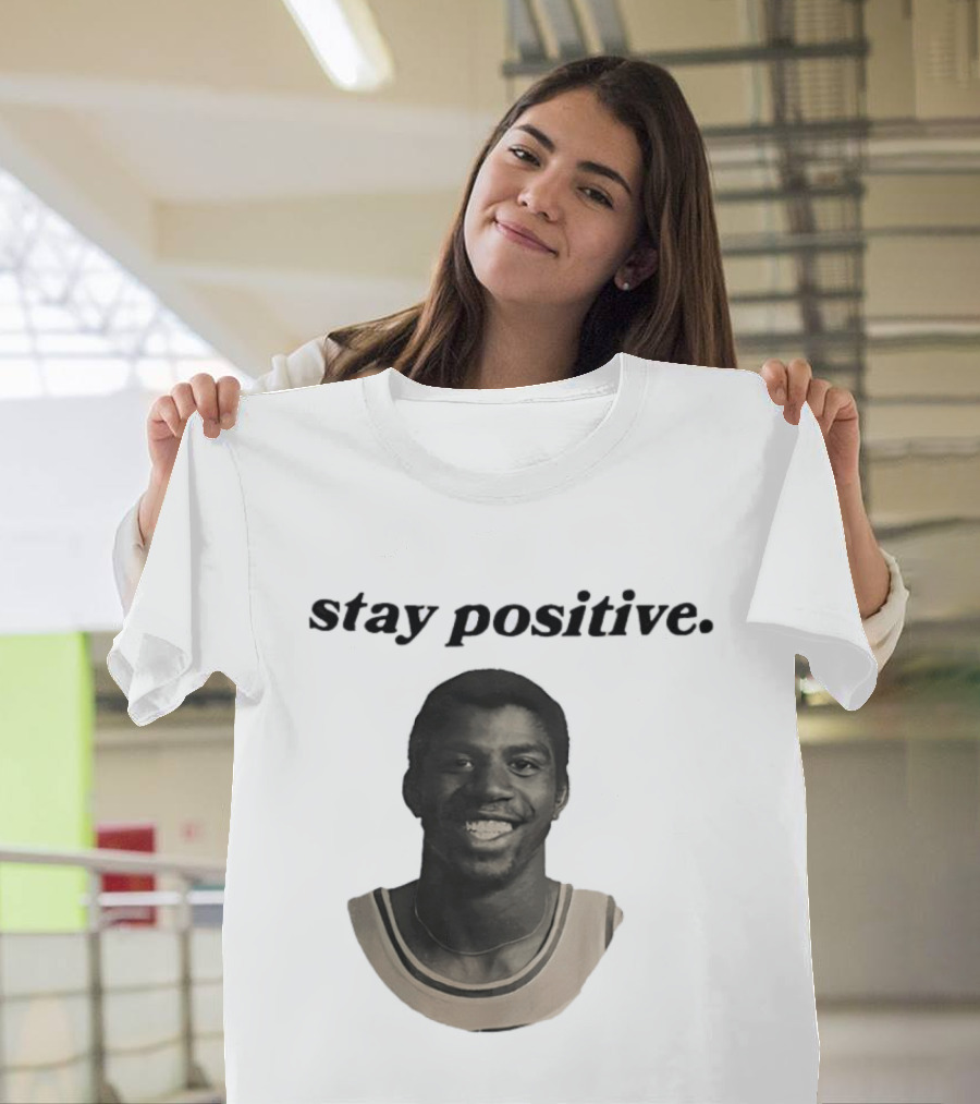 Magic Johnson Stay Positive Los Angeles Lakers T-Shirt