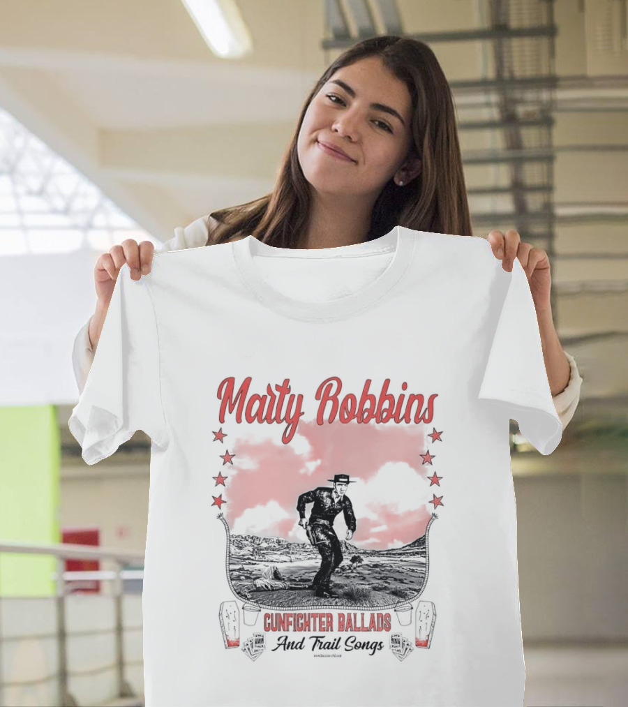 Marty Robbins Gunfighter Ballads And Trail Songs Cowboy Western Scene T-Shirt