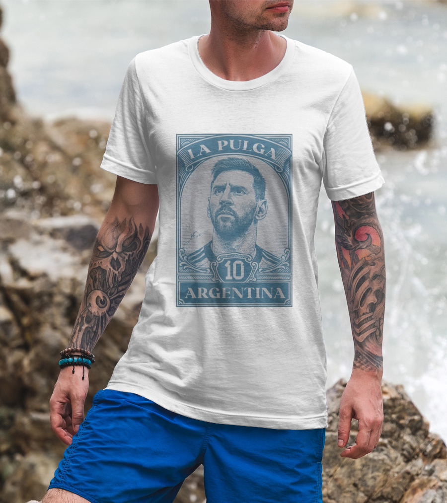 La Pulga Argentina 10 Stamp Messi T-Shirt