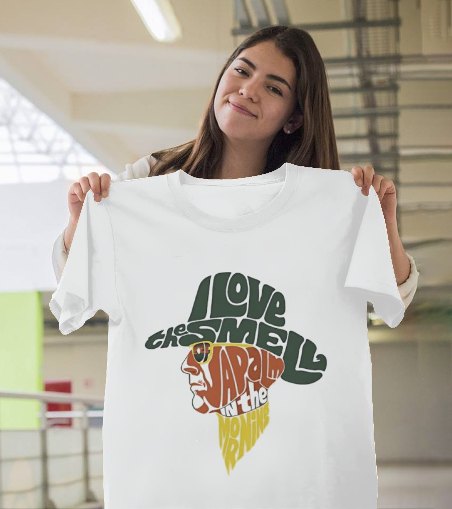 I Love The Smell Of Napalm In The Morning Cowboy Head Shape T-Shirt