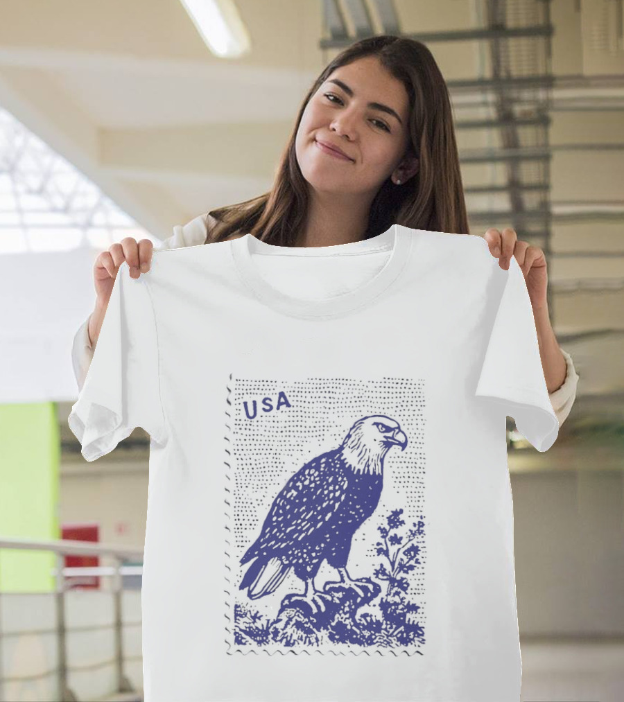 USA Bald Eagle Stamp Patriotic T-Shirt