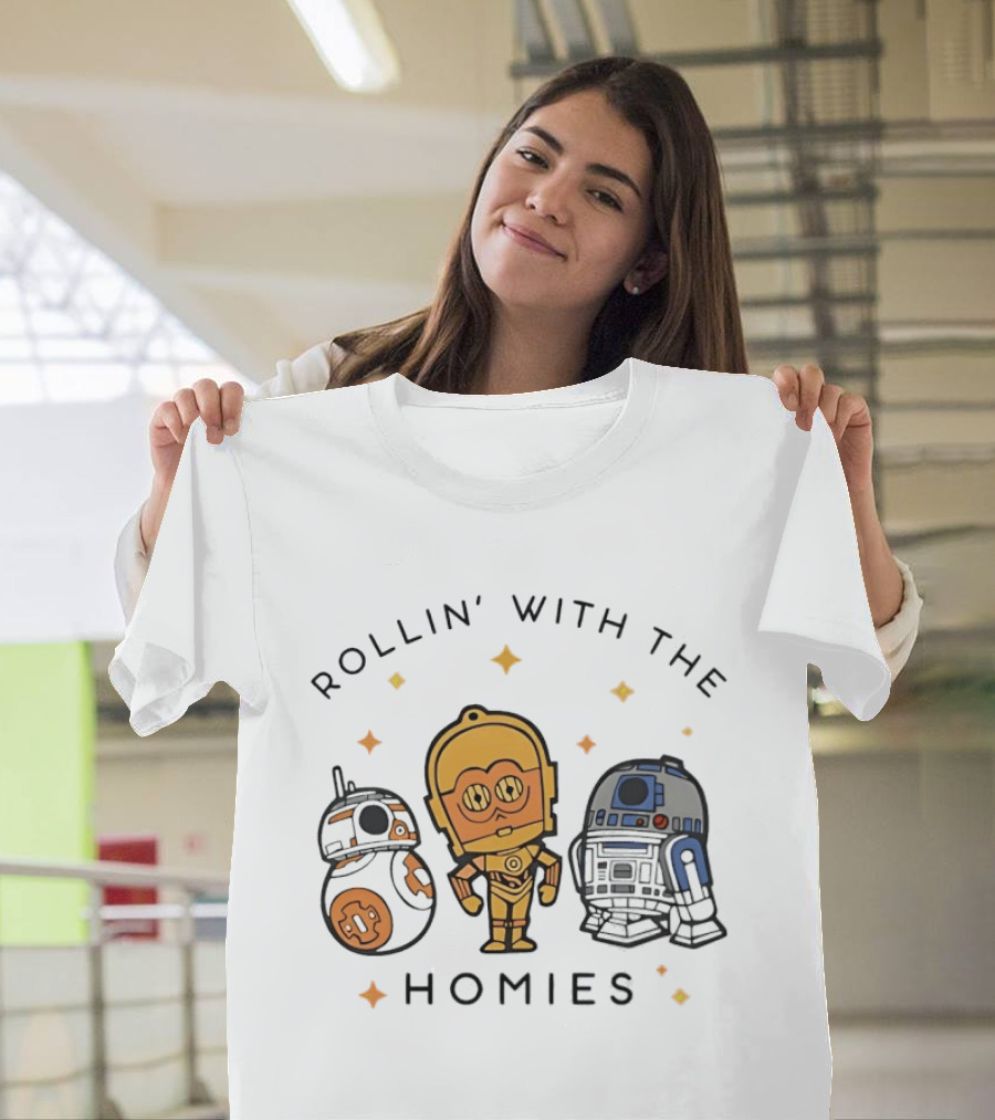 BB 8 C 3PO R2 D2 Rollin' With The Homies T-Shirt