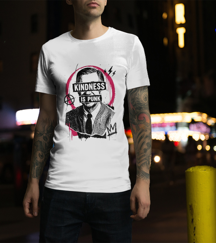 Kindness Is Punk Anarchy Symbol Torn Electric Lightning Bolt T-Shirt