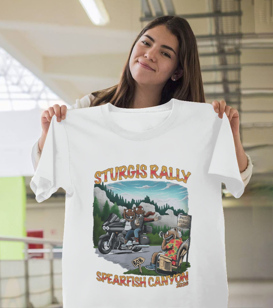 Sturgis Rally 2020 Squirrels Riding Motorcycle Spearfish Canyon T-Shirt