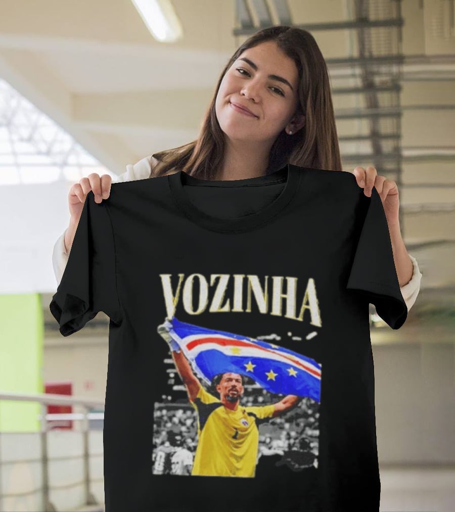 Vozinha Cape Verde Flag Celebration Football Team Player T-Shirt