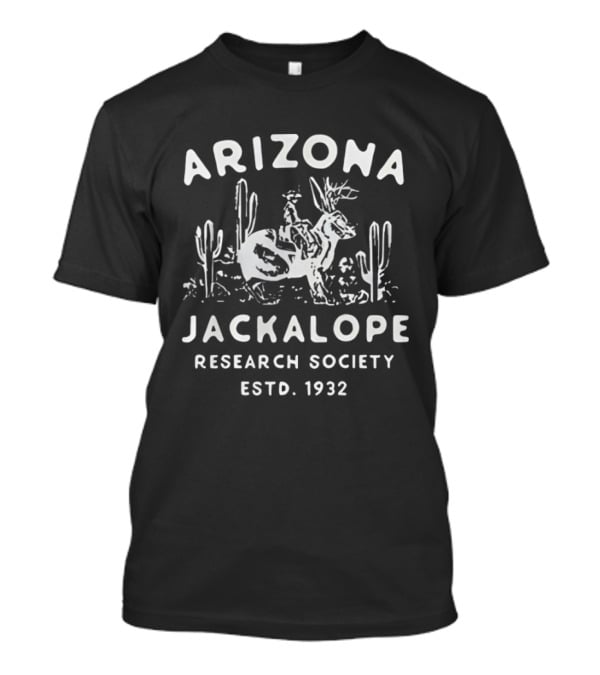 Arizona Jackalope Research Society Estd 1932 Cactus Desert Scene T-Shirt