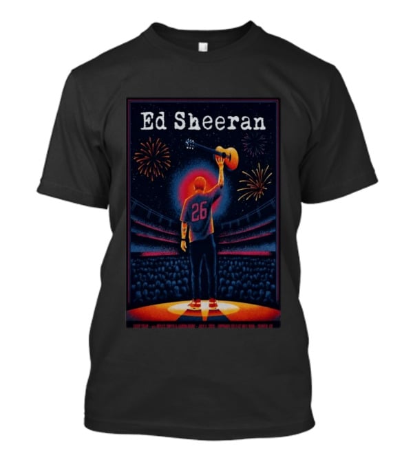 Ed Sheeran July 4 2026 Empower Field Mile High Denver CO Concert Fireworks And Guitar T-Shirt