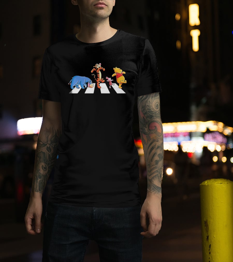 Eeyore Tigger Piglet Pooh Crossing Abbey Road Iconic Scene T-Shirt