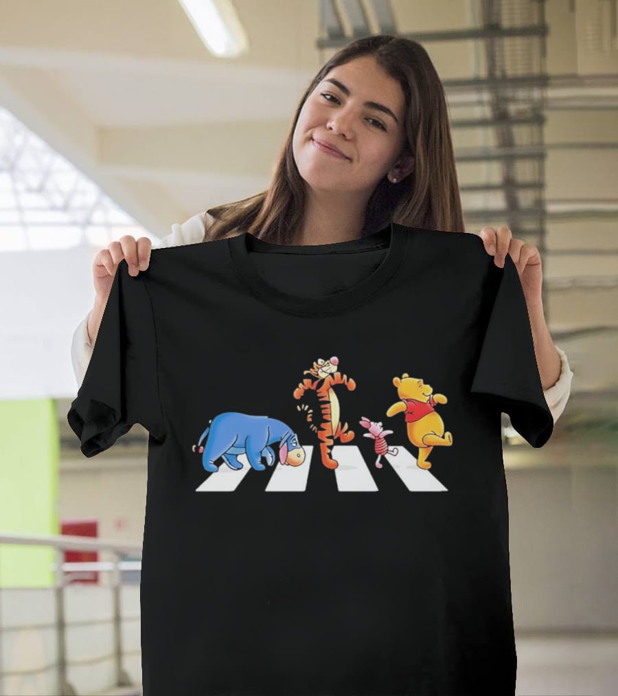 Eeyore Tigger Piglet Pooh Crossing Abbey Road Iconic Scene T-Shirt