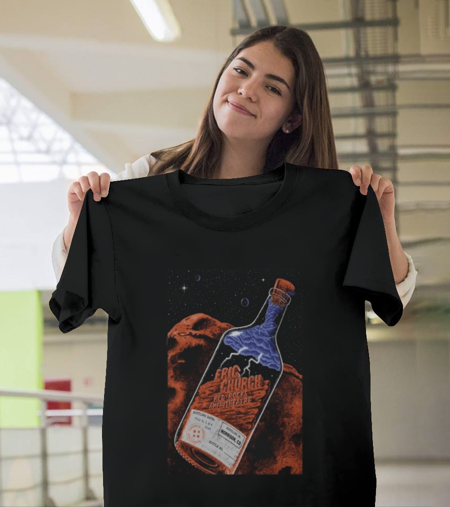 Eric Church Red Rocks Amphitheatre July 8 2026 Morrison CO Bottle T-Shirt