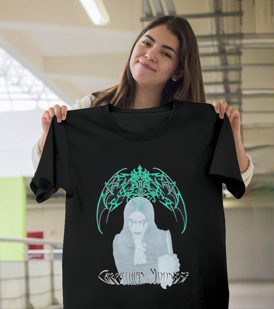 Carpathian Moonrise Hooded Figure With Knife Metal Band T-Shirt