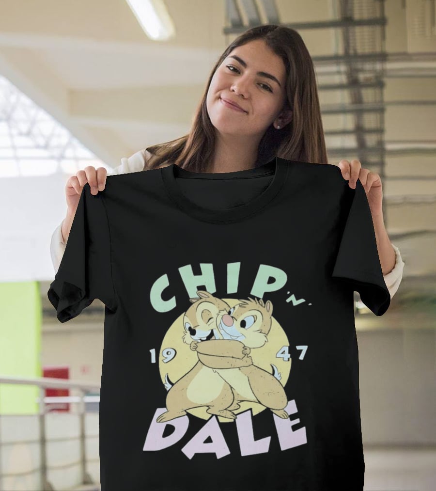 Chip N Dale 1947 Disney Characters Hugging T-Shirt