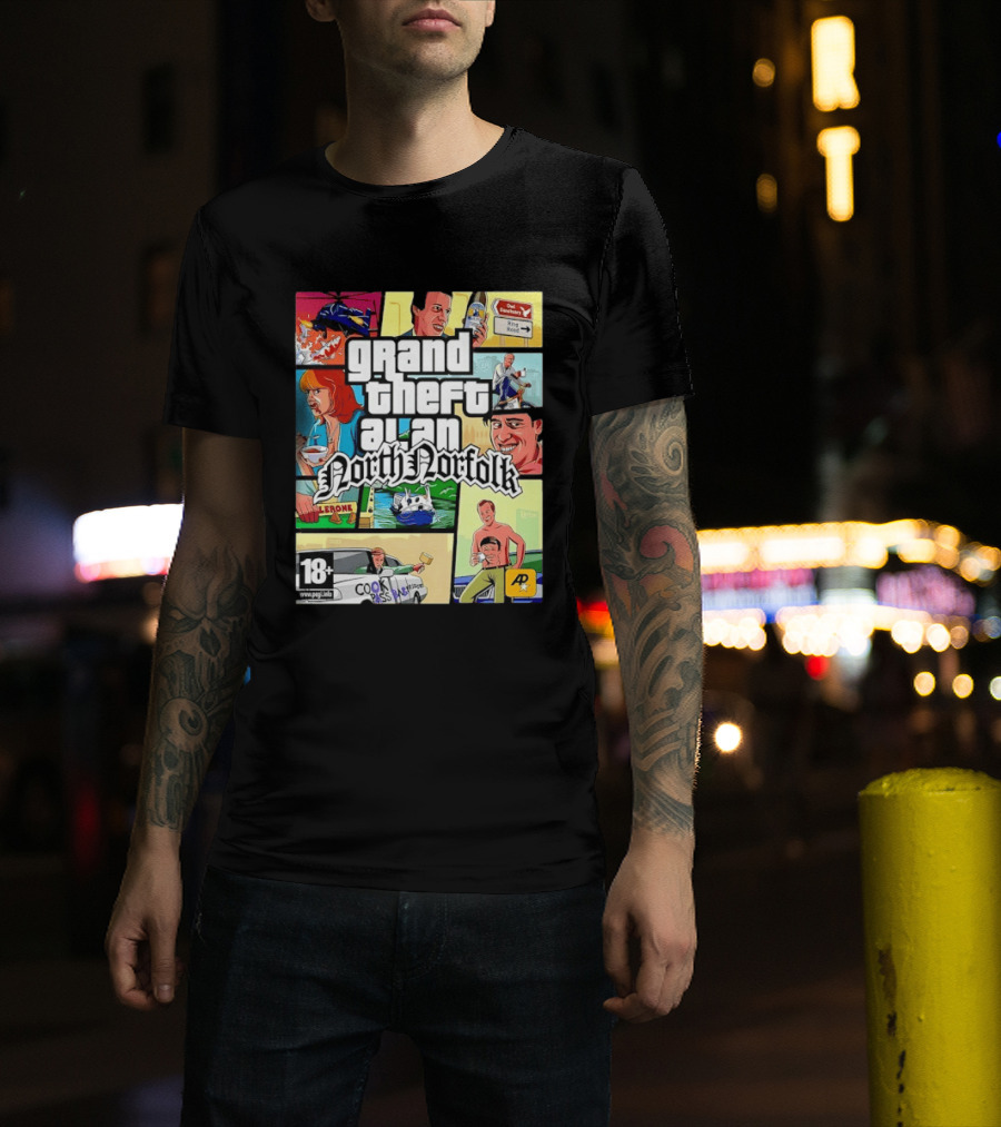 Grand Theft Alan North Norfolk Steve Coogan T-Shirt