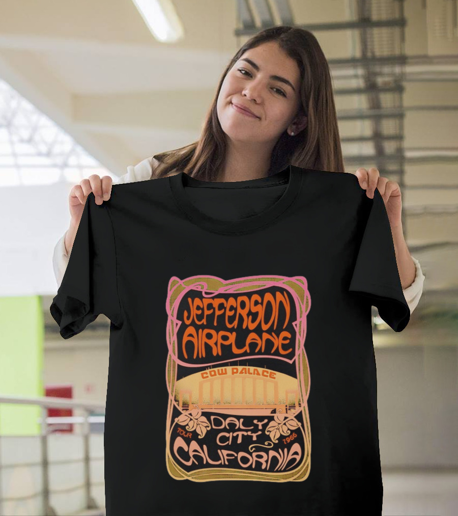 Jefferson Airplane Cow Palace Daly City California 1966 Tour Psychedelic T-Shirt