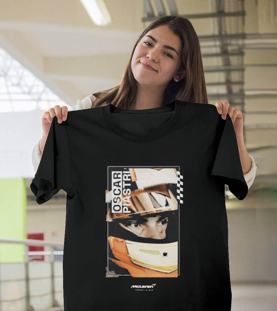 Oscar Piastri McLaren Driver Helmet Art Racing Fan T-Shirt