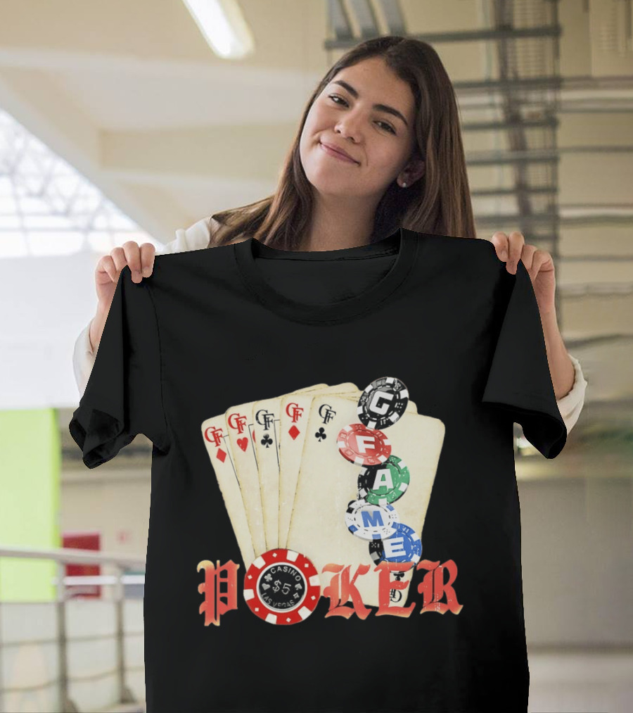 Casino Las Vegas Poker Cards And Chips GF Game T-Shirt
