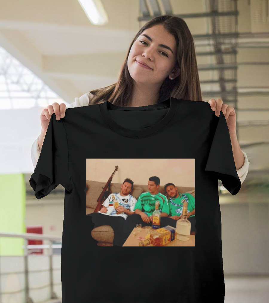 Lionel Messi Cristiano Ronaldo Neymar Mexico National Team Tequila Party T-Shirt