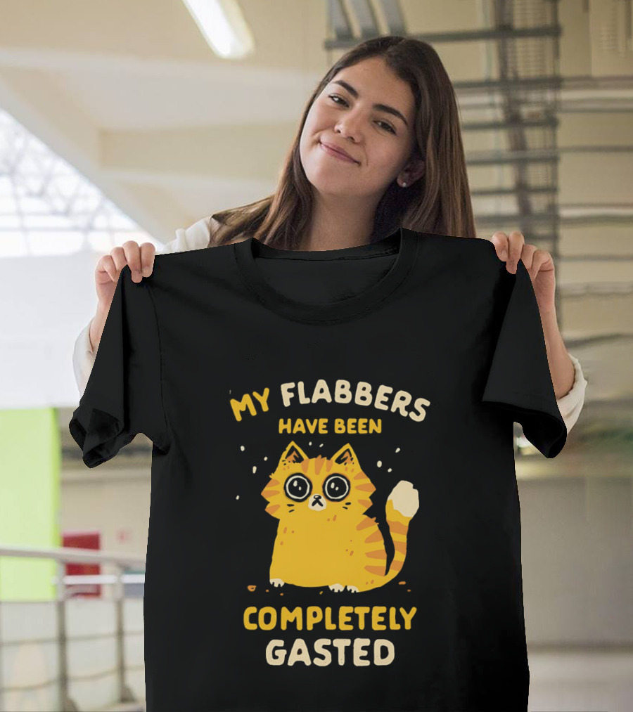 Shocked Cartoon Cat My Flabbers Have Been Completely Gasted T-Shirt