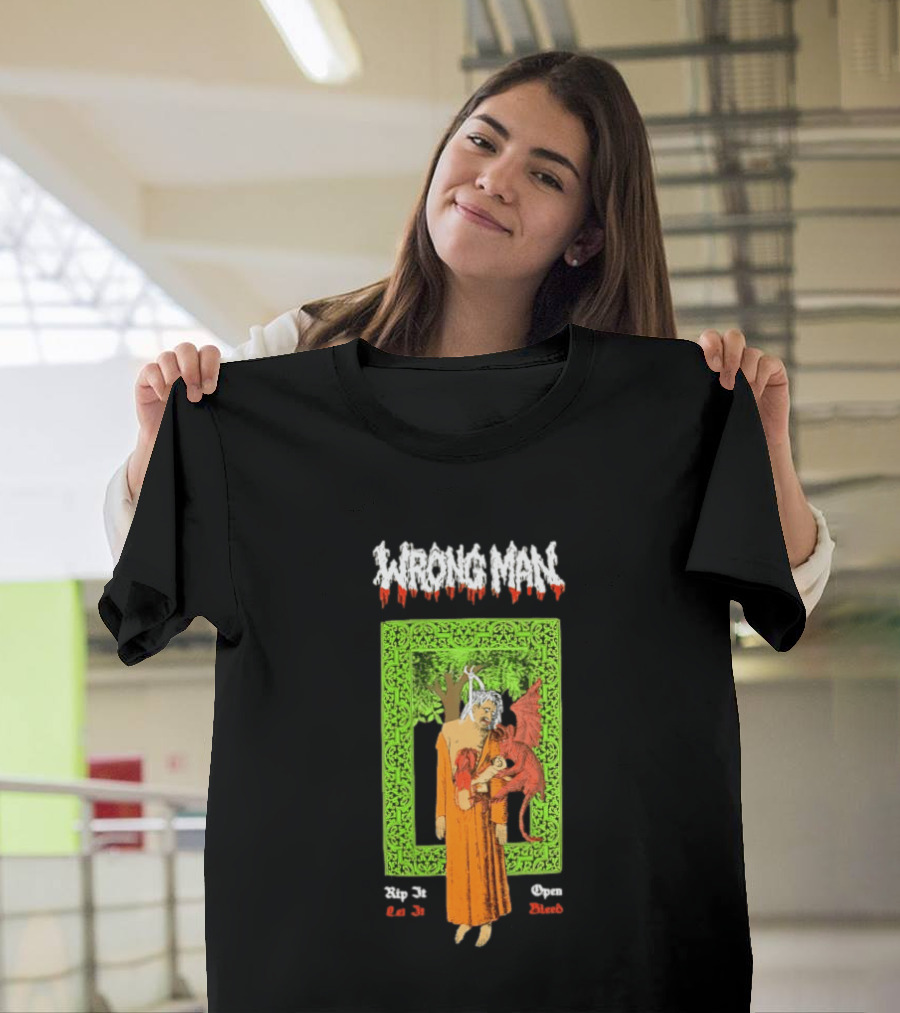 Wrong Man Rip It Or Die Open Death T-Shirt