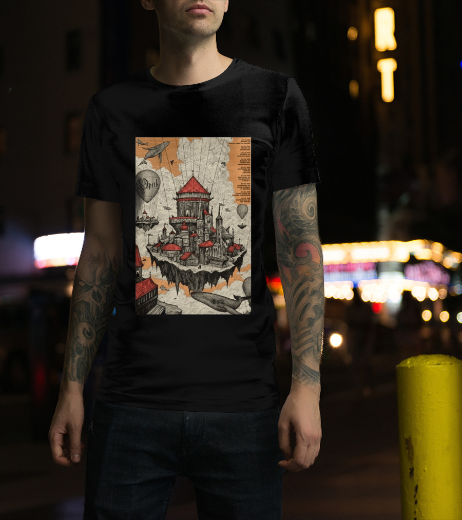 Opeth 2026 Summer Tour Exclusive Floating City With Whales And Balloons T-Shirt
