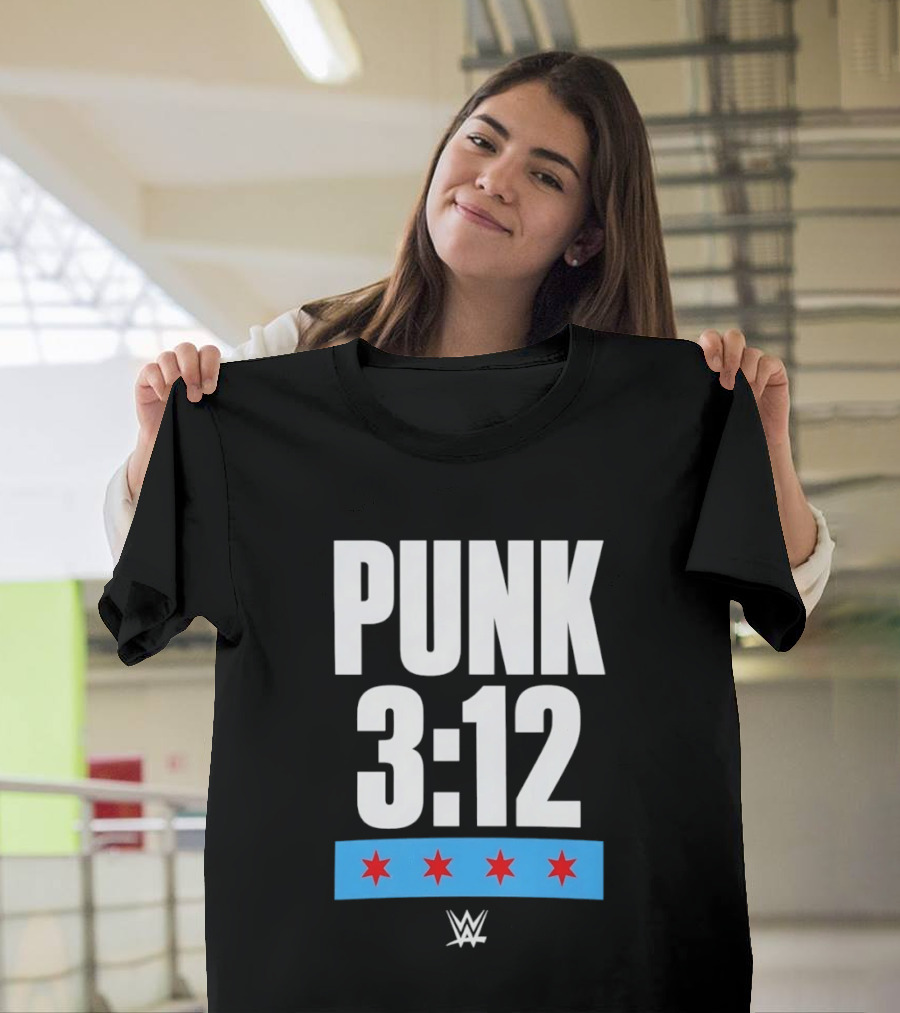 Punk 3 12 WWE CM Punk Wrestling Star Logo Four Red Stars T-Shirt