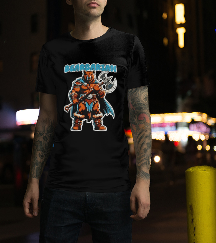 Bearbarian Warrior Bear With Battle Axe T-Shirt