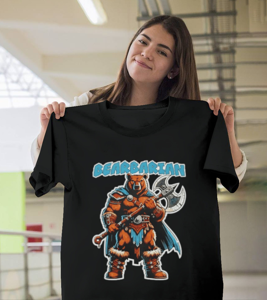 Bearbarian Warrior Bear With Battle Axe T-Shirt