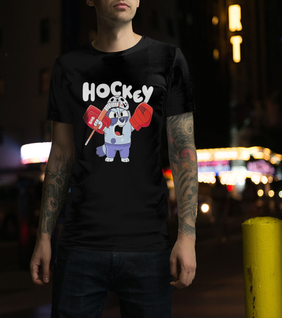 Bluey Hockey Bhb Goalie Cartoon T-Shirt
