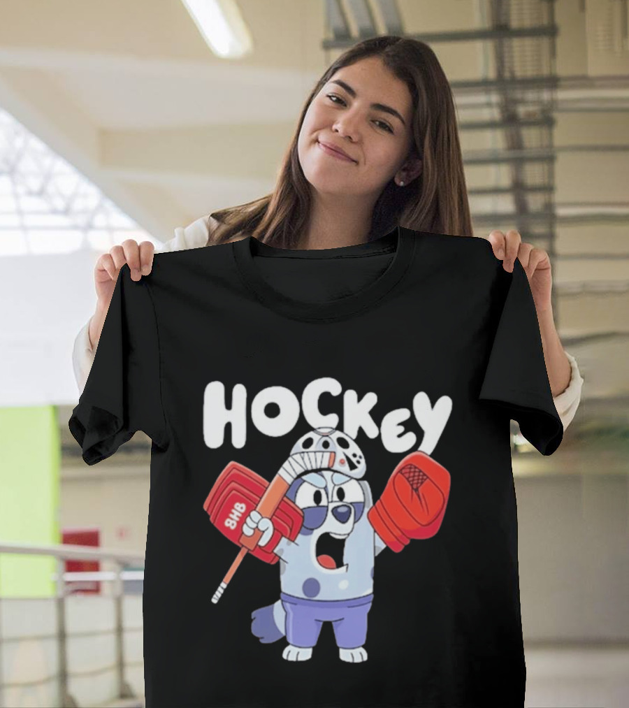 Bluey Hockey Bhb Goalie Cartoon T-Shirt