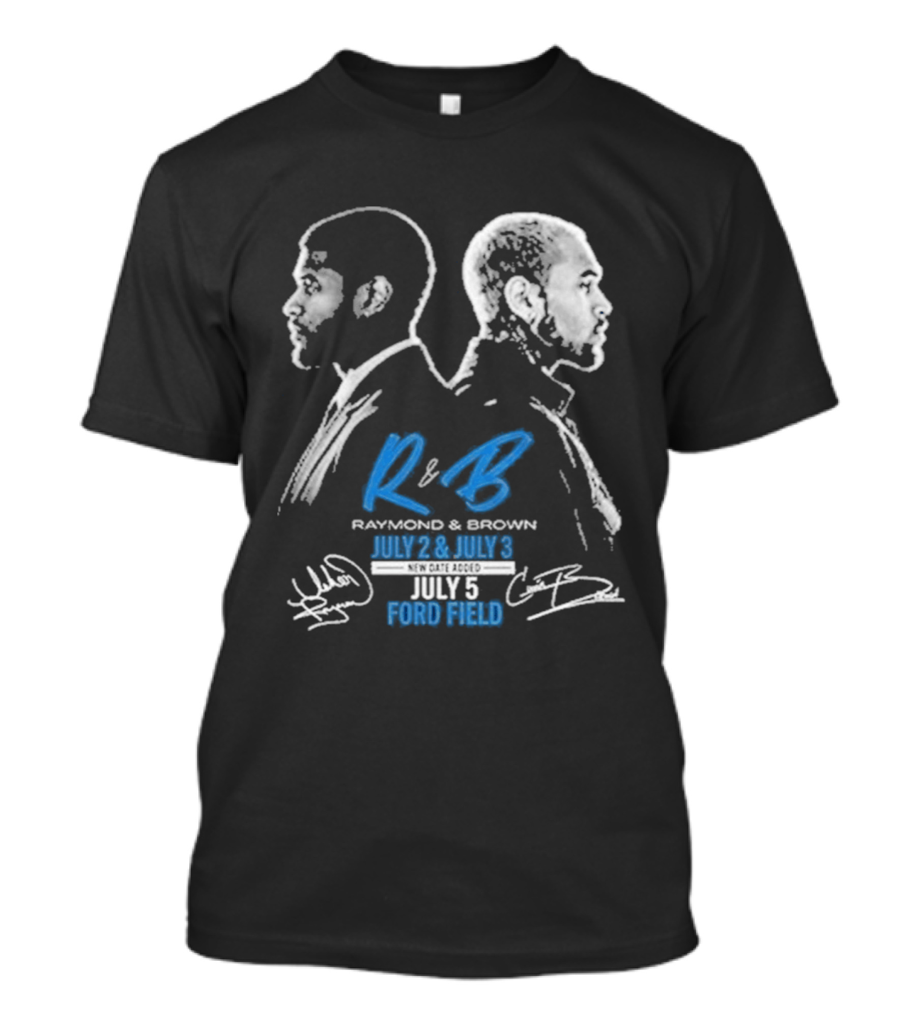 Detroit Lions Usher Raymond & Chris Brown 2026 The R&B Tour T-Shirt