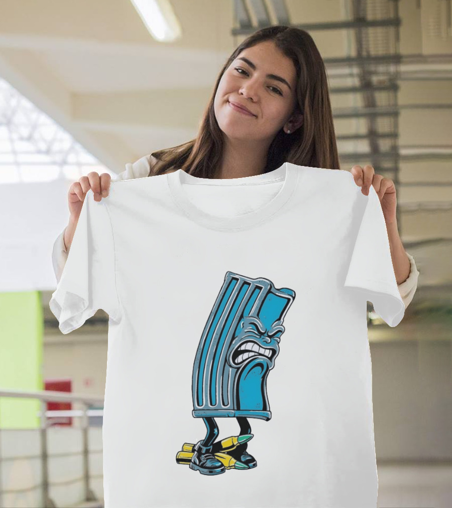 Angry Rifle Magazine With Walking Bullets T-Shirt