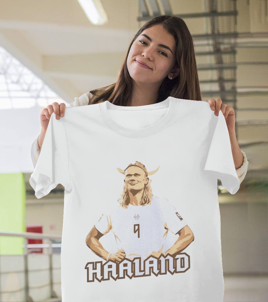 Erling Haaland Viking 9 Manchester City Football Player Horned Helmet T-Shirt