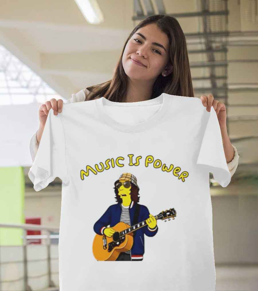 Richard Ashcroft Music Is Power Simpsons Style Guitar T-Shirt