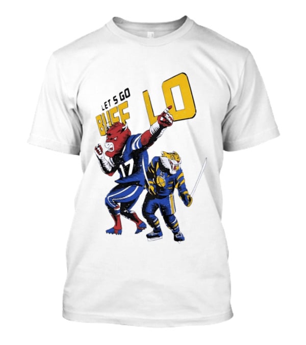 Let's Go Buffalo 17 Distressed Sports Mascots Football And Hockey T-Shirt