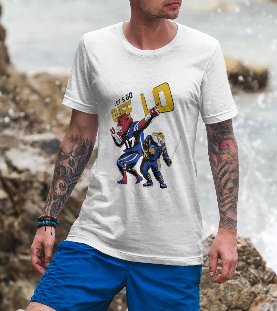 Let's Go Buffalo 17 Distressed Sports Mascots Football And Hockey T-Shirt