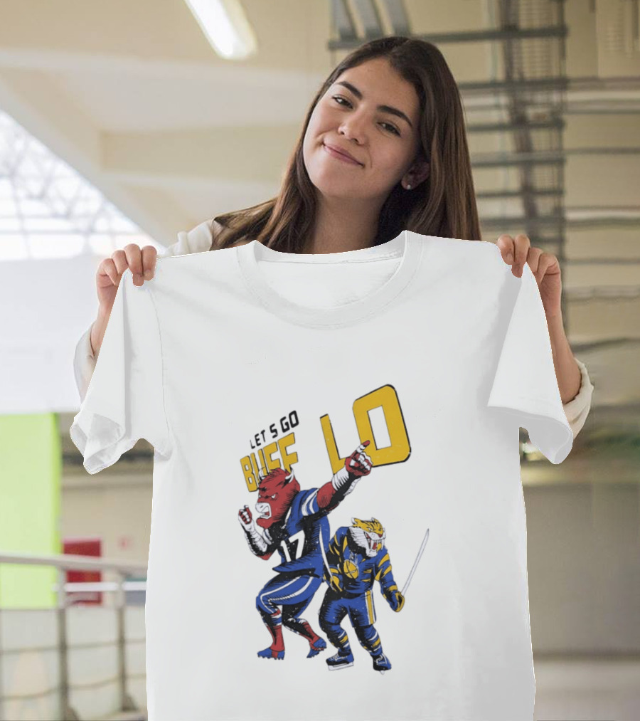 Let's Go Buffalo 17 Distressed Sports Mascots Football And Hockey T-Shirt