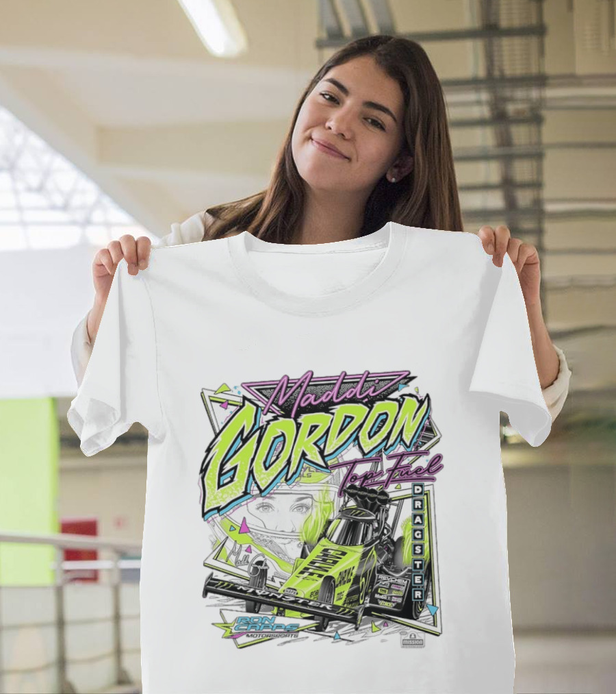 Maddi Gordon Top Fuel Dragster Ron Capps Motorsports Neon T-Shirt