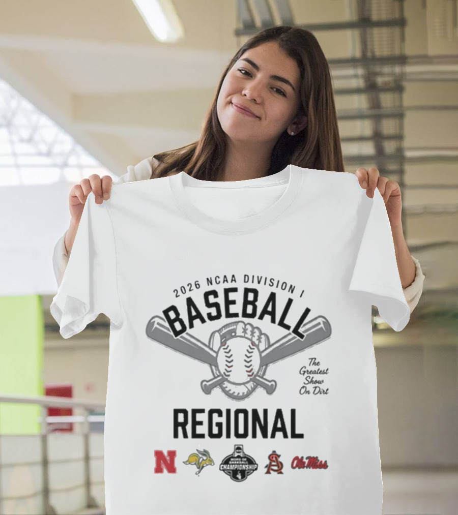 2026 NCAA Division I Baseball Regional Nebraska Ole Miss Arizona State Grand Canyon Fighting Hawks T-Shirt