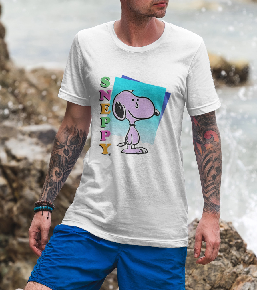 Sneppy Obvious Plant 1991 Bootleg Snoopy Cartoon Character With Multicolored T-Shirt