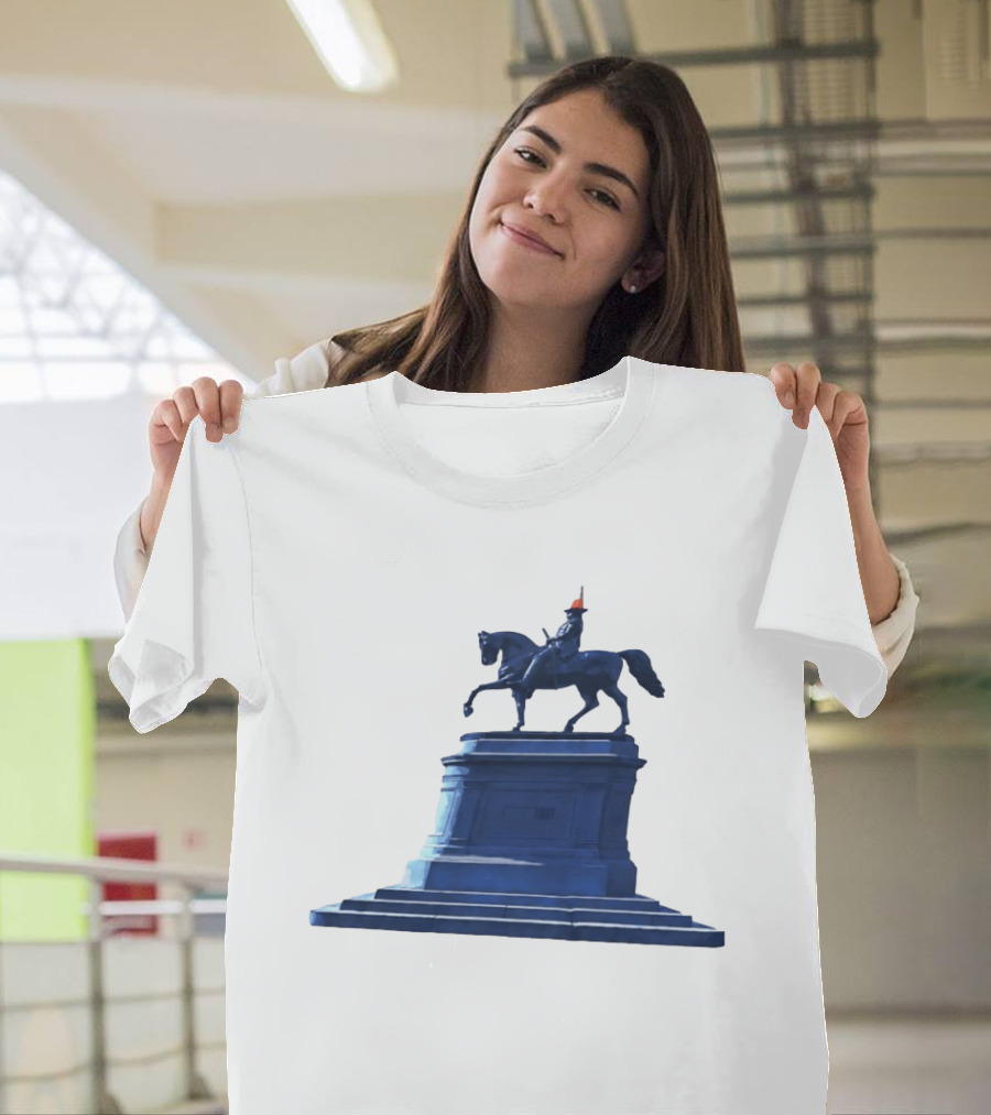No Scotland No Party Tartan Takeover USA '26 Equestrian Statue With Traffic Cone T-Shirt