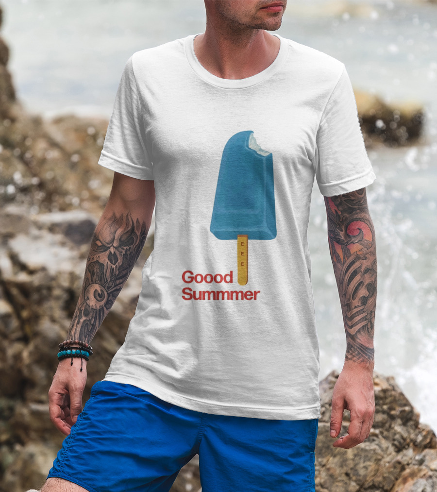 Popsicle Goood Summmer EEE Blue Ice Cream Treat T-Shirt