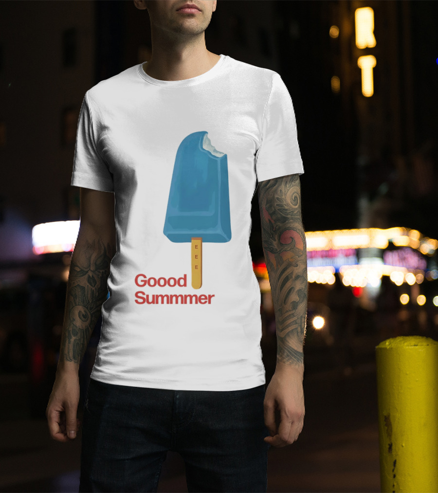 Popsicle Goood Summmer EEE Blue Ice Cream Treat T-Shirt