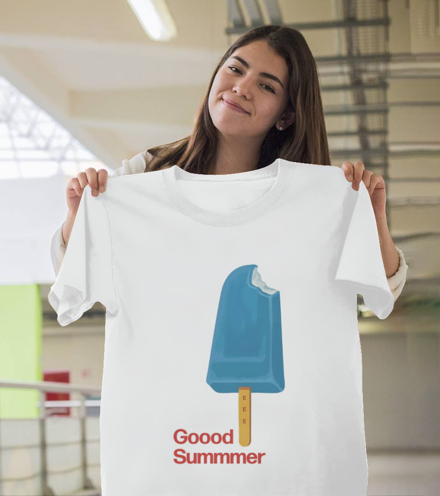 Popsicle Goood Summmer EEE Blue Ice Cream Treat T-Shirt