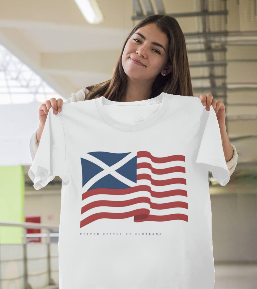 United States Of Scotland Flag USA Scottish American Symbol Mashup T-Shirt