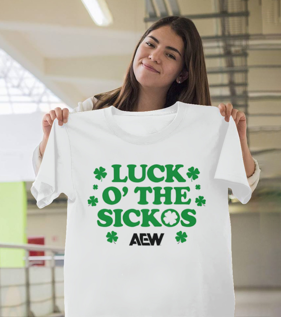 AEW Luck O' The Sickos Clover Theme All Elite Wrestling T-Shirt