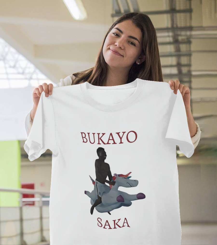 Bukayo Saka Riding Unicorn Arsenal Football T-Shirt