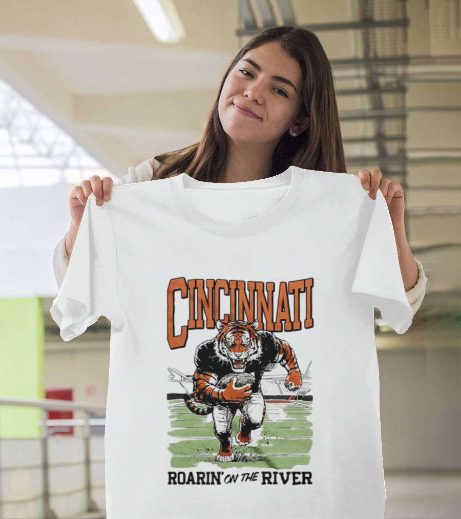 Cincinnati Roarin On The River Tiger Football Tiger T-Shirt
