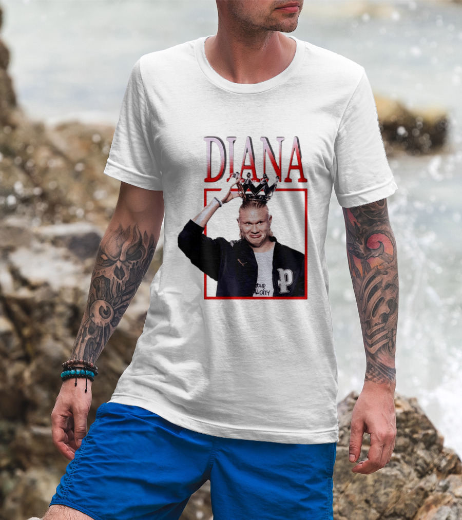 Erling Haaland Diana The People's Princess P Letter Jacket Crown T-Shirt