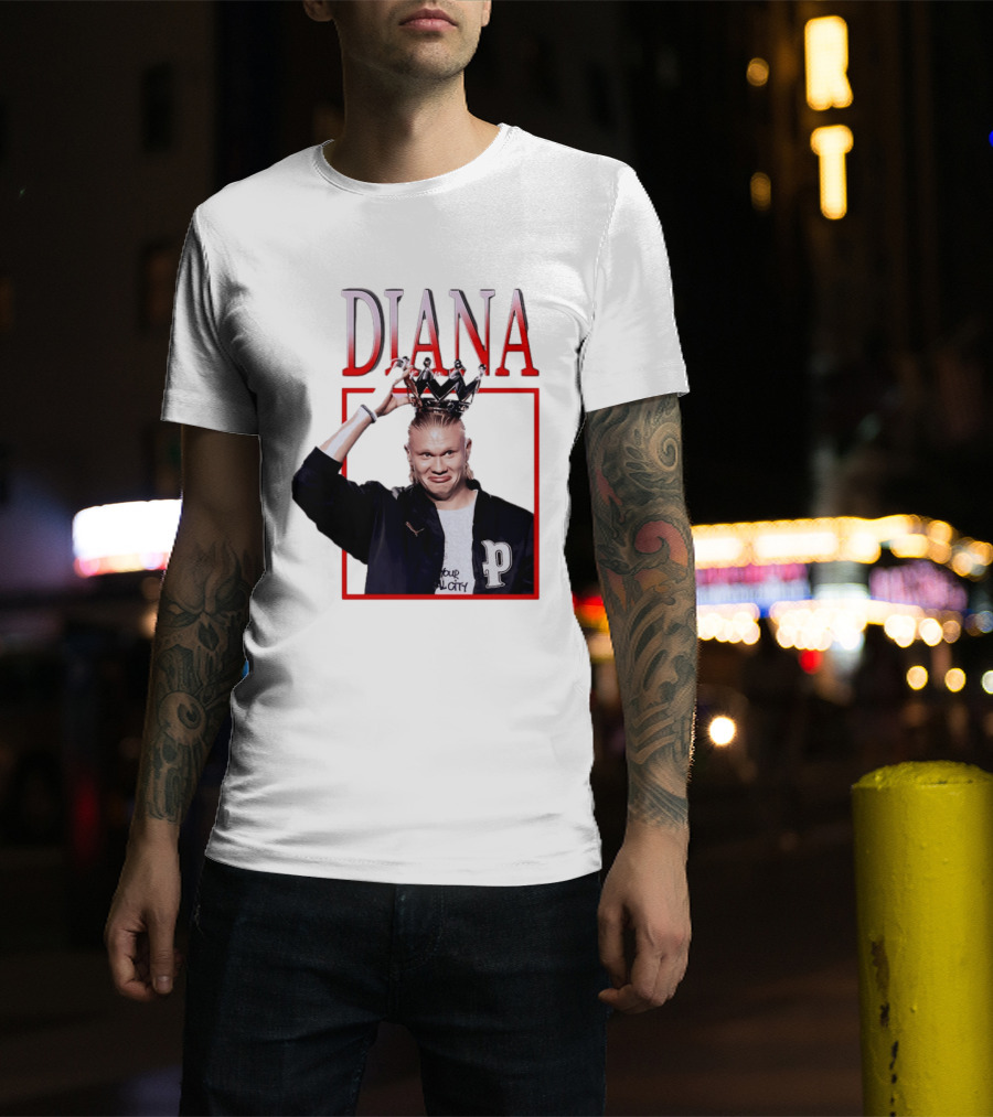 Erling Haaland Diana The People's Princess P Letter Jacket Crown T-Shirt