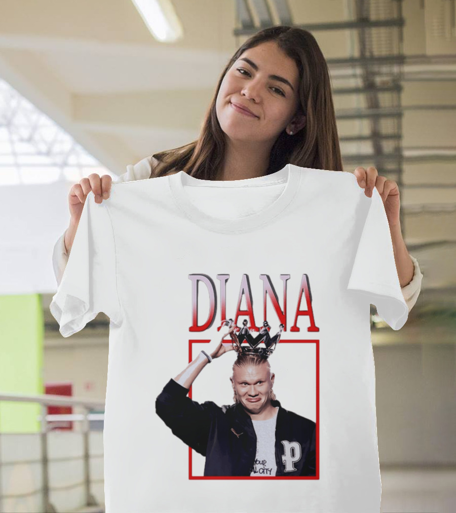 Erling Haaland Diana The People's Princess P Letter Jacket Crown T-Shirt